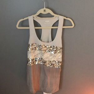 Express Sequin and lace Tank Size Small